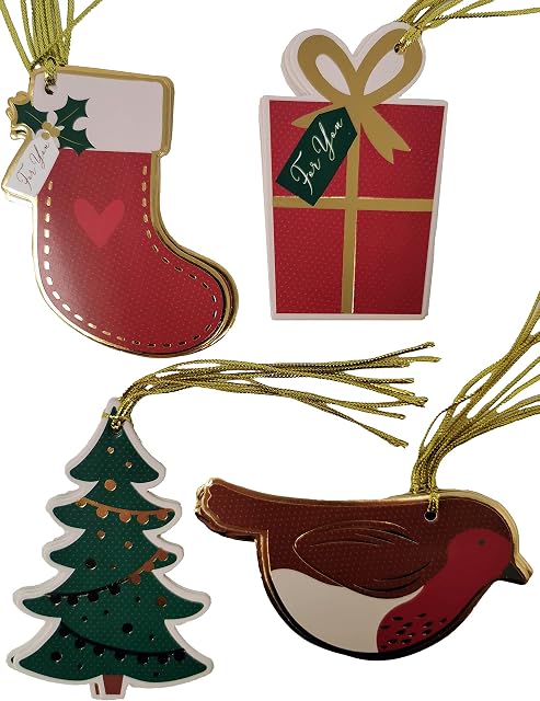 20 Luxury Christmas Shaped Gift Tags - Present Tags