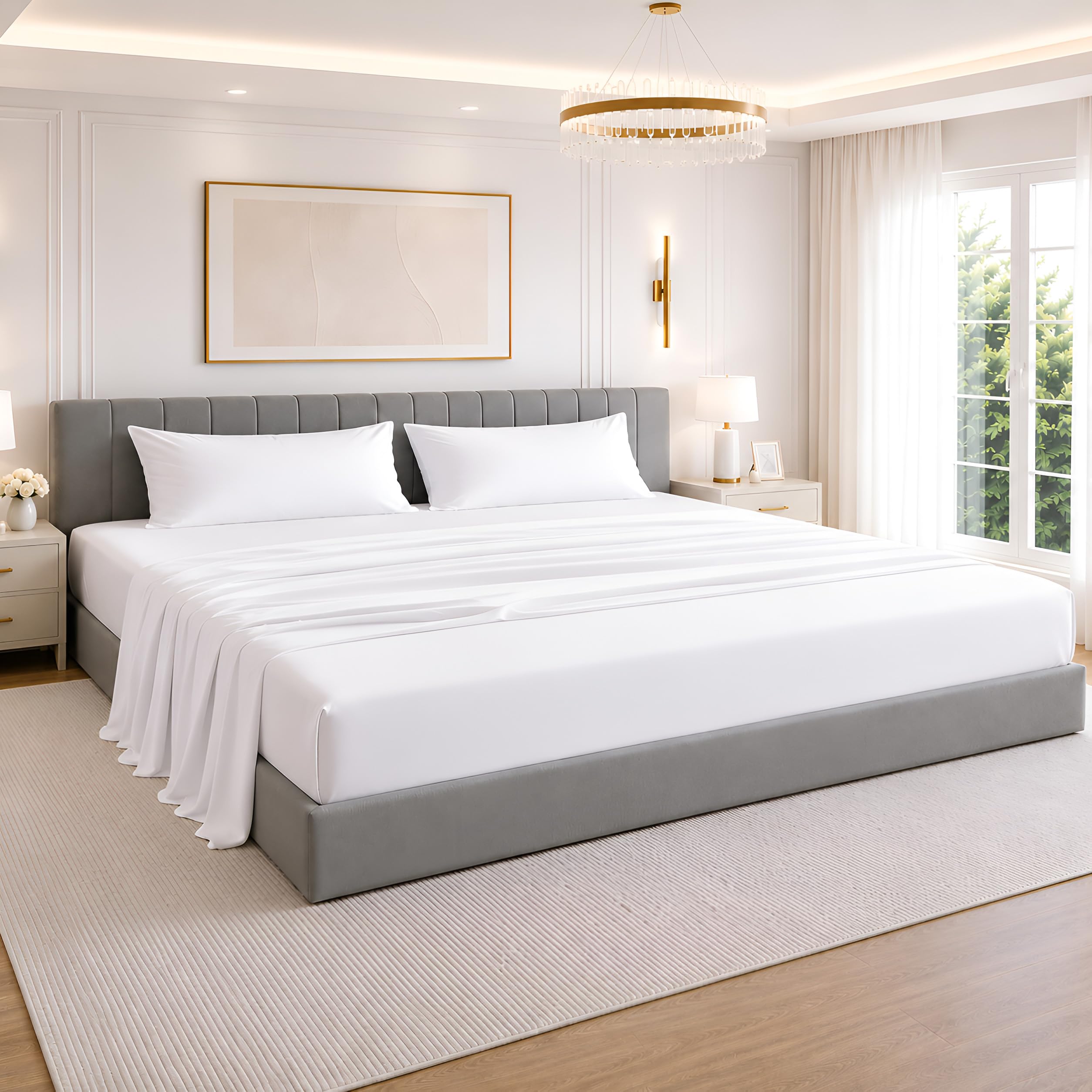 SGI Emperor Wyoming King 4pc Sheet Set in White