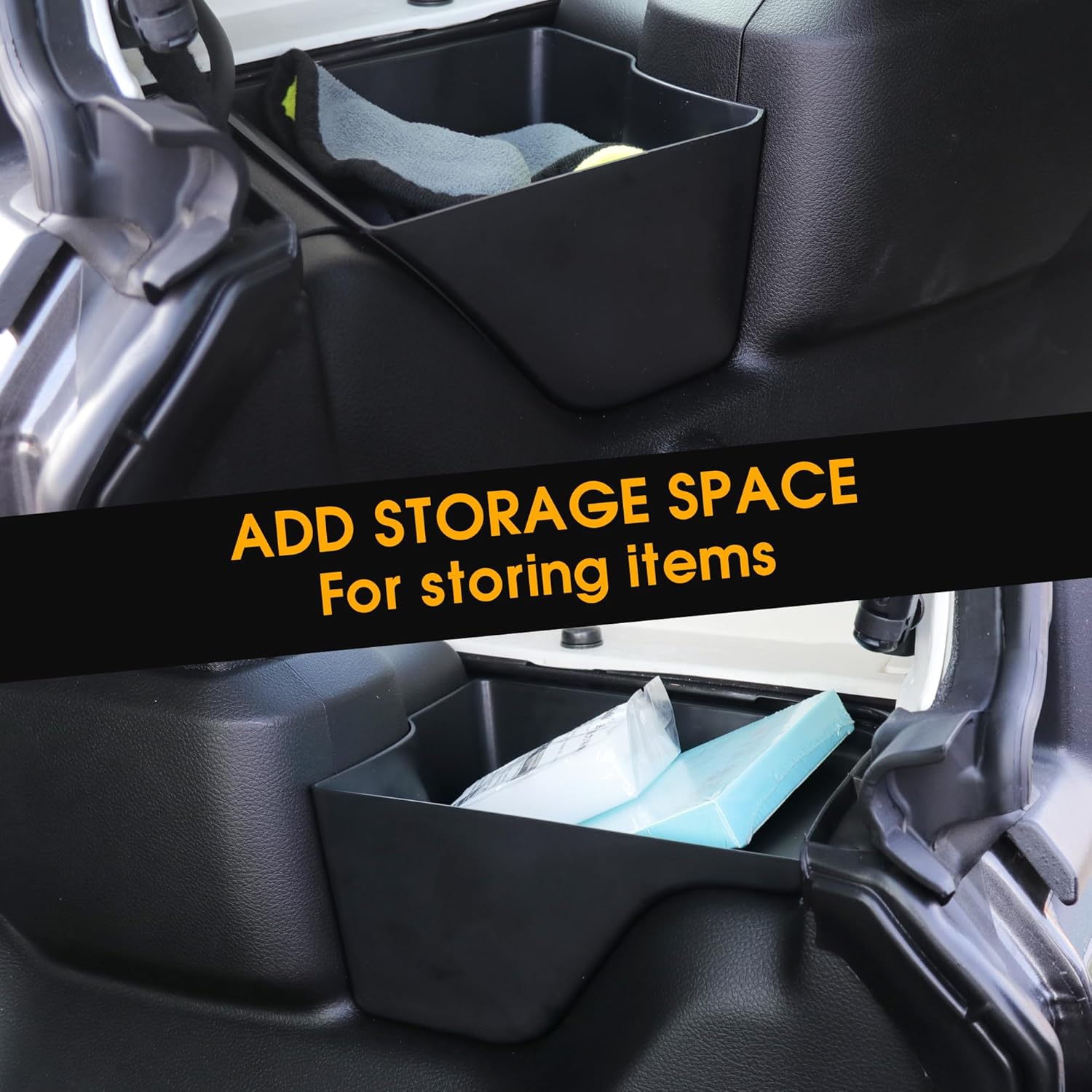 BESTAOO RBR Wheel Well Storage Bin Rear Trunk Organizer for 2024 2025 2026 Jeep Wrangler JL JLU 4XE 2/4 Door, Interior Accessories, Left & Right Side, Black, 2 Pack