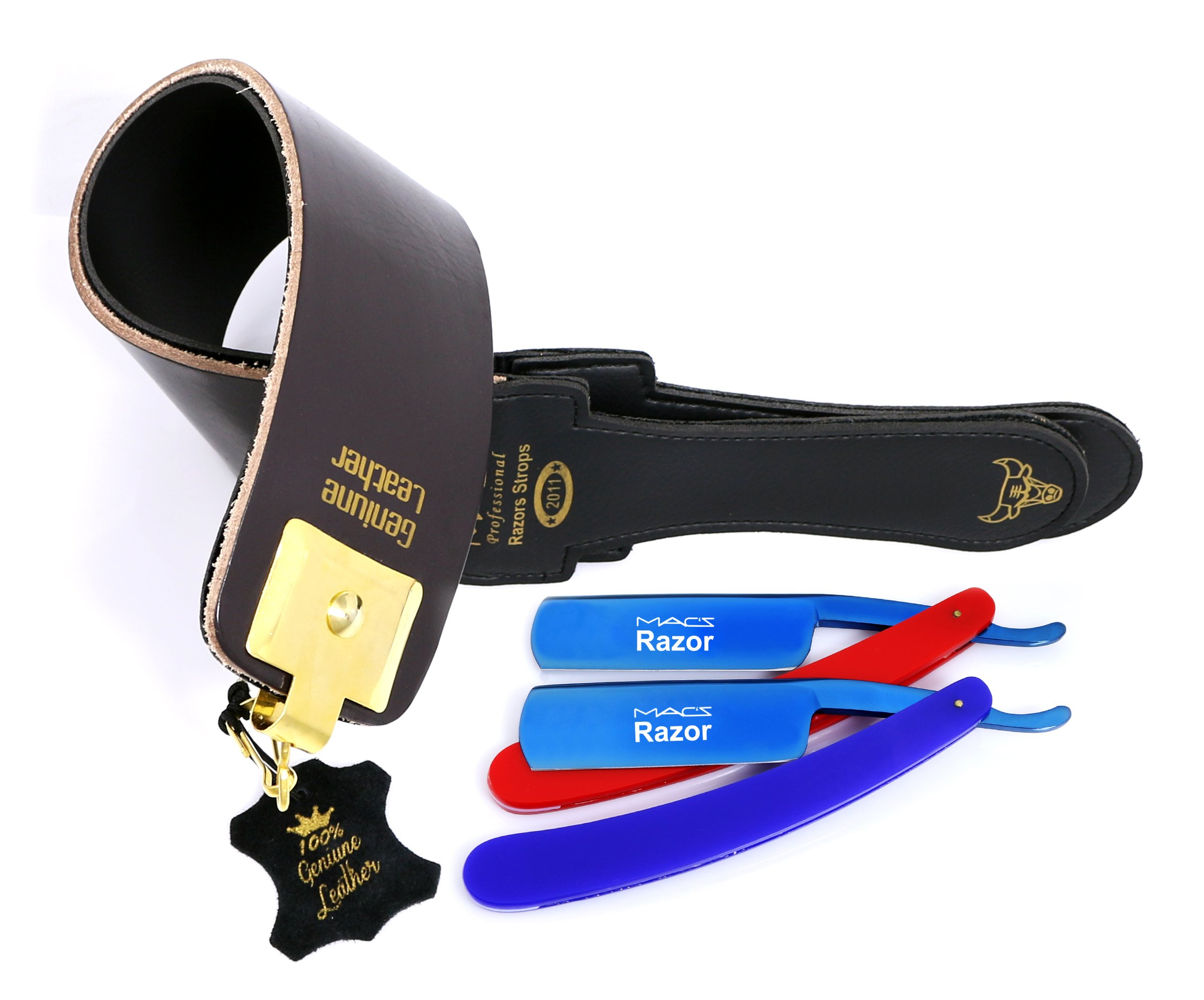 Professional Gold Quality Sharpening Strop Made of Cowhide Real Leather 3 Wide and 22 Long with 2 Professional