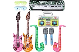Inflatable VBS Decorations Set Microphone Saxophone Guitar Musical Balloons