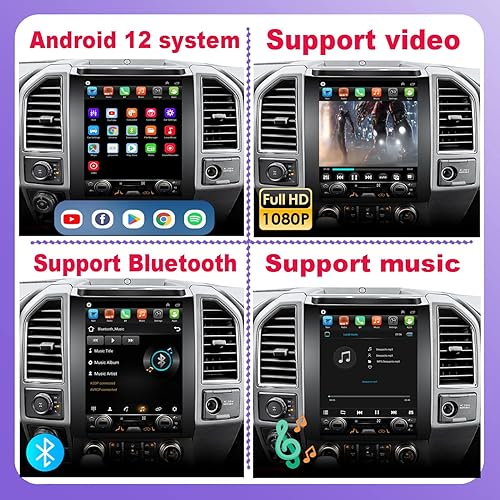 Miniatura 5 de Para Ford F150 Radio Upgrade 2015 2016 2017 2018, reemplazo estéreo Android, control del volante, pantalla táctil IPS de 12.1 pulgadas, Carplay y