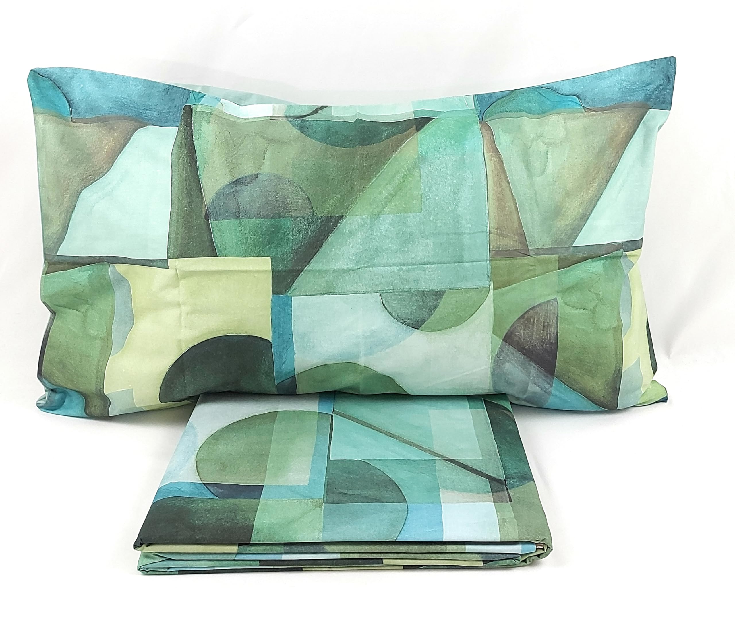 Parure de lit luxe Fazzini PARACAS percale de coton 1 place et demie