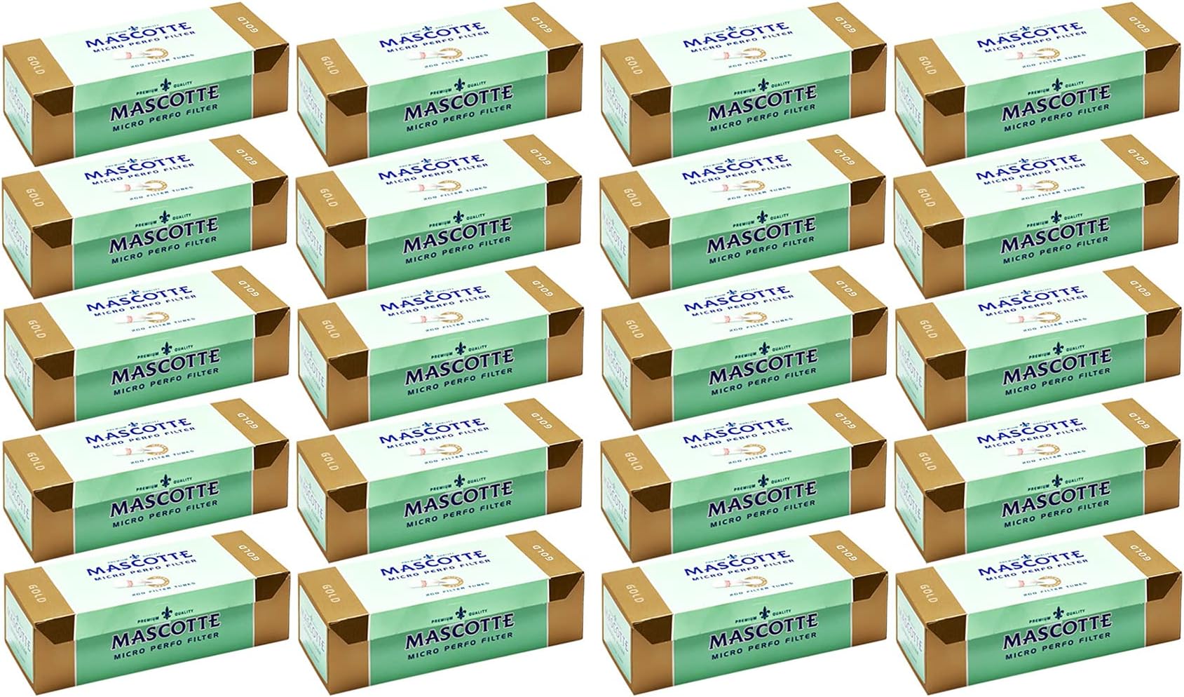 200-4000 x MASCOTTE GOLD TUBES | BULL BRAND | Micro Perforated Filter Tips | MYO Rizla PREMIUM Paper Classic EMPTY TUBES (4000 x MASCOTTE GOLD FILTER TUBES)
