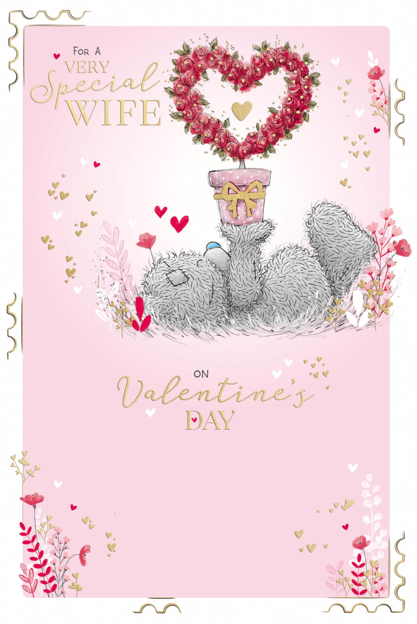 Me To You Tatty Teddy Valentine's Day Card 'For a Very Special Wife' 6 x 9 - Official Collection