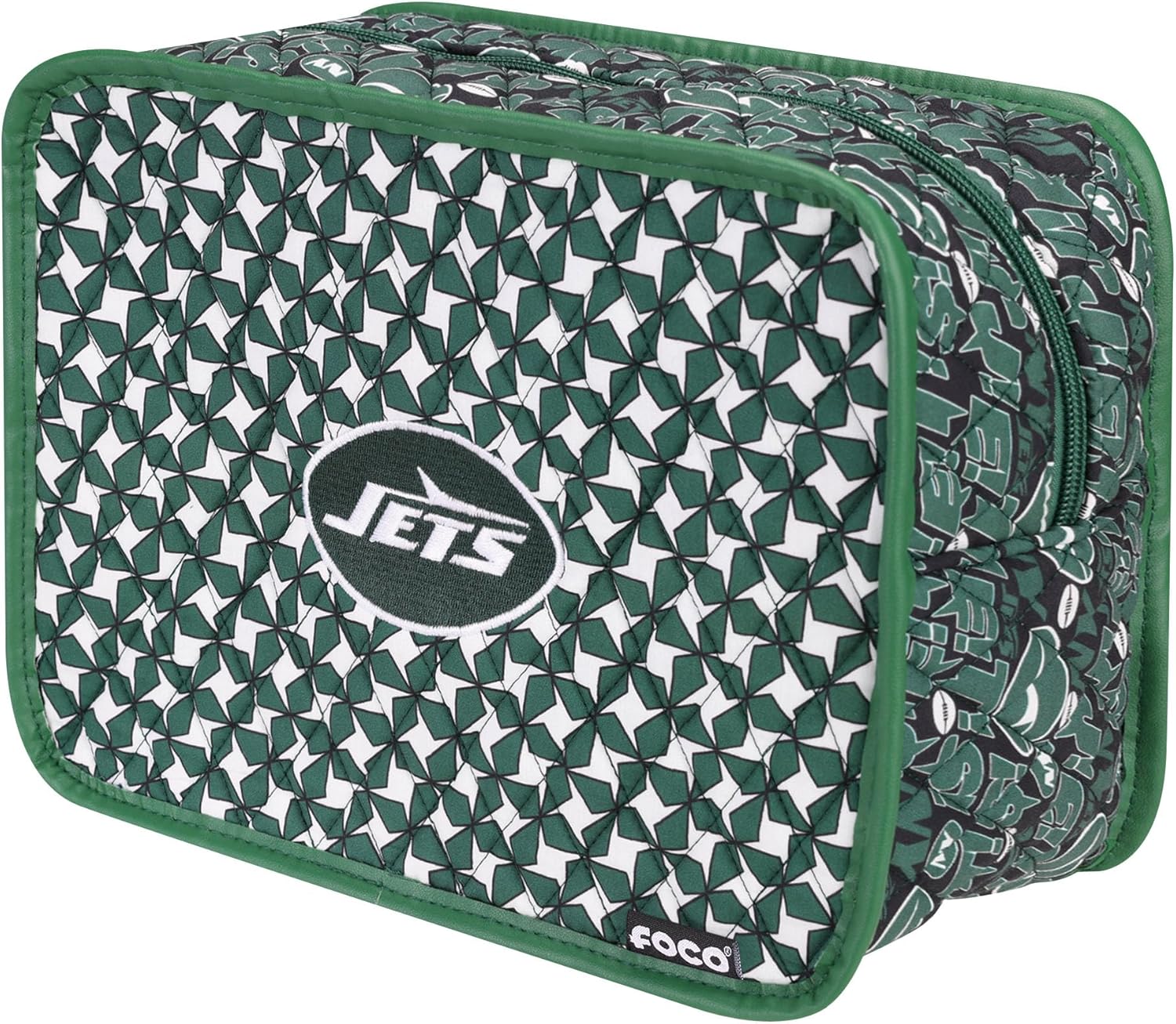 FOCO NFL Logo Quilted Printed Cosmetic Toiletry Bag, Team Color