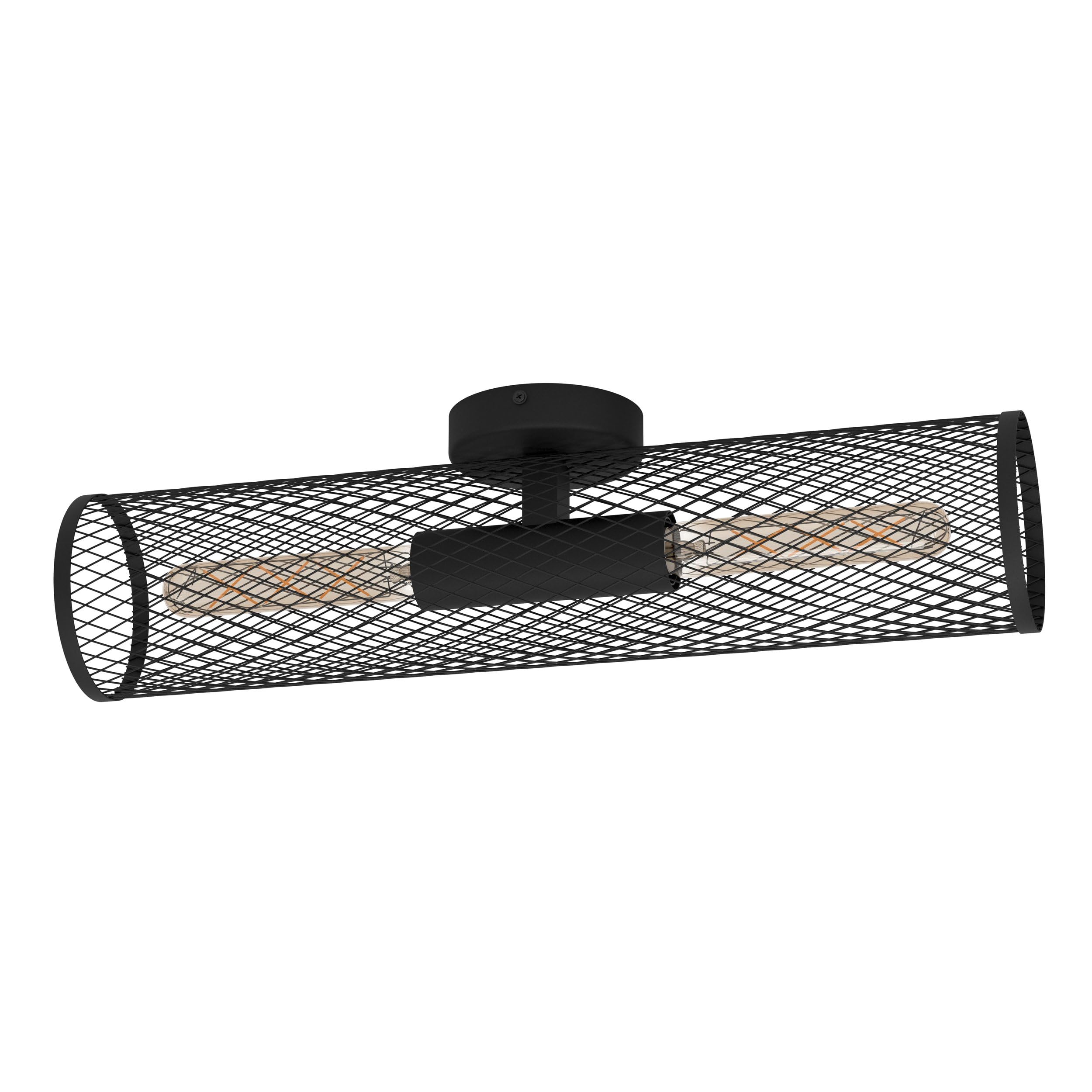 EGLO Indoor Wall Light Redcliffe, 2 Light Industrial Style Wall Lamp Made of Black Metal, Living Room and Hallway Lighting Fixture, E27 Socket