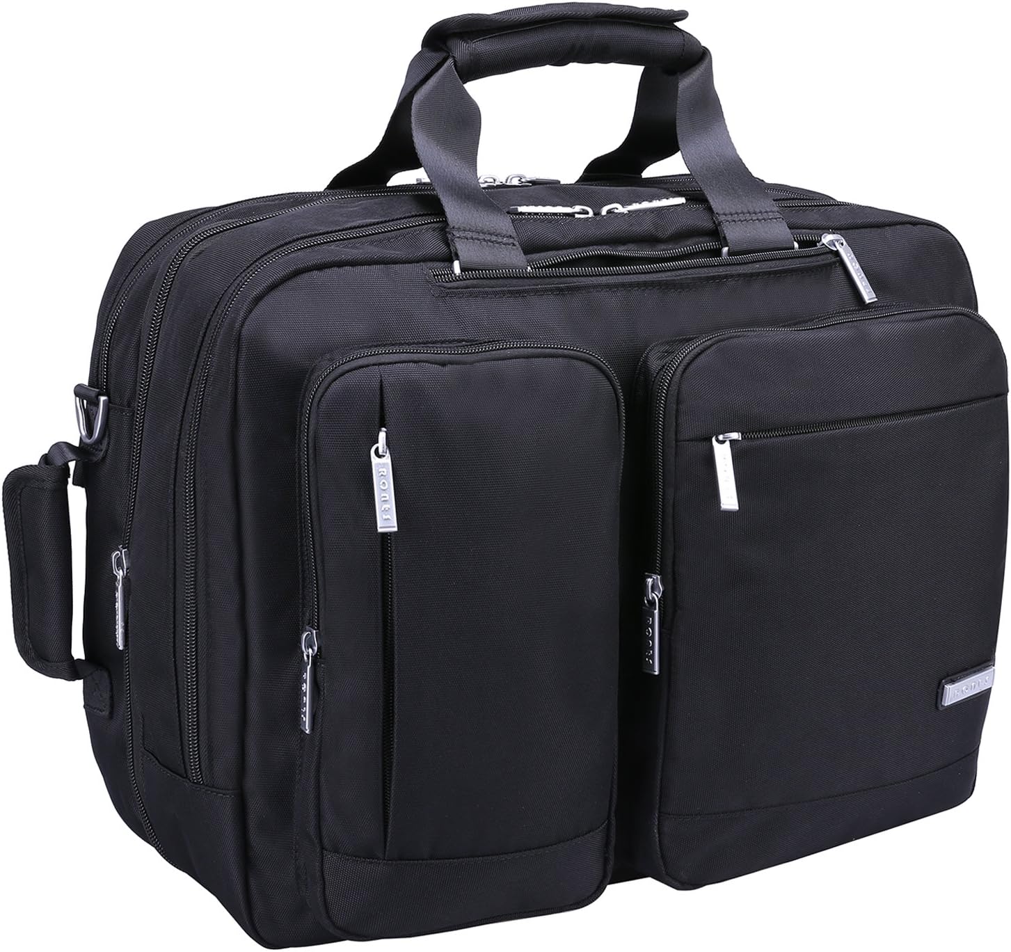 Ronts Large Mens Waterproof Nylon Convertible Multifunctional Laptop Backpack 1-2days Portable 17.3 Inch Travel Business Briefcase Messenger Bag BM001