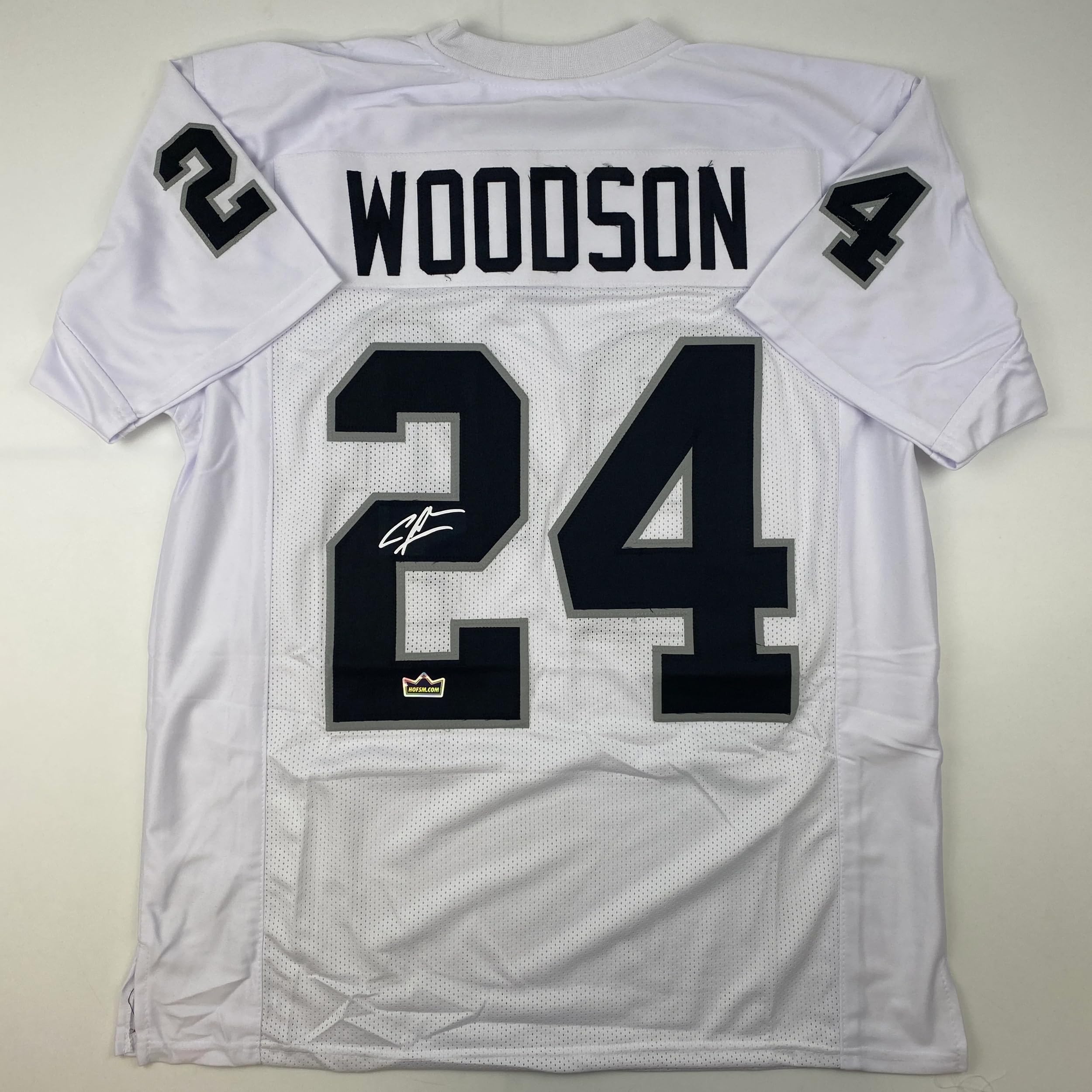 Facsimile Autographed Charles Woodson Oakland Las Vegas White