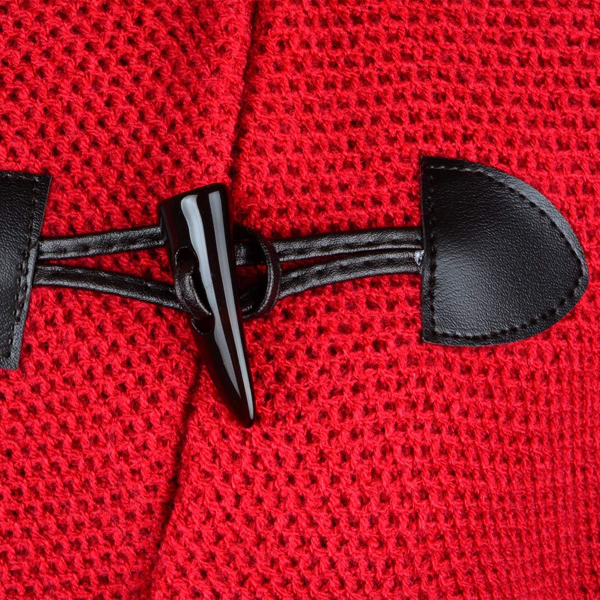 Women's Loose Cloak Poncho With Stylish Trumpet Button,Pullover Wrap - Image 8