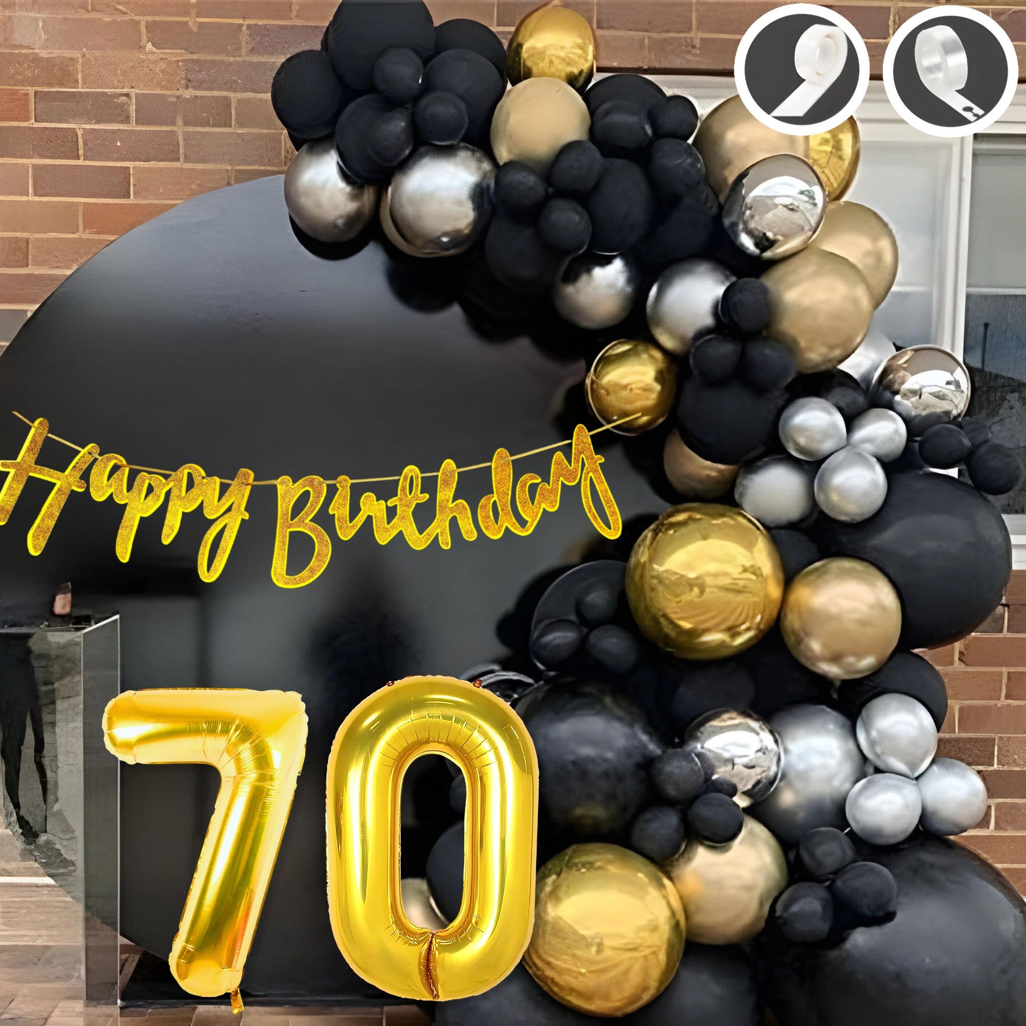 70th Birthday · Gold, Black
