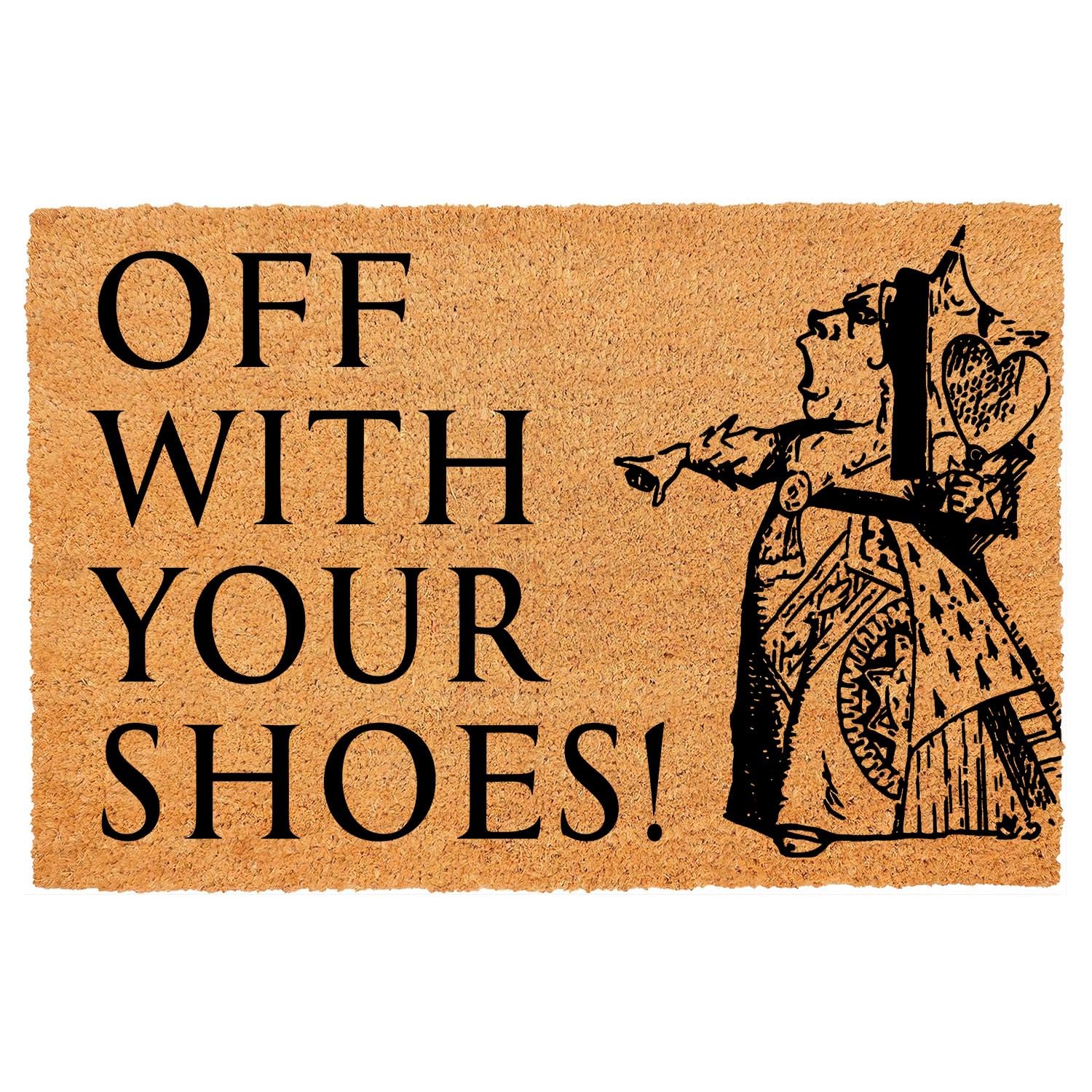 Funny Coir Doormat Off with Your Shoes Front Door Mat Entryway Outdoor Mat with Heavy Duty Front Porch Welcome Mats Entry Natural Coconut Brown Mat Novelty Prank Gift Funny Coir Mat 23.7x15.7 inch — image 1