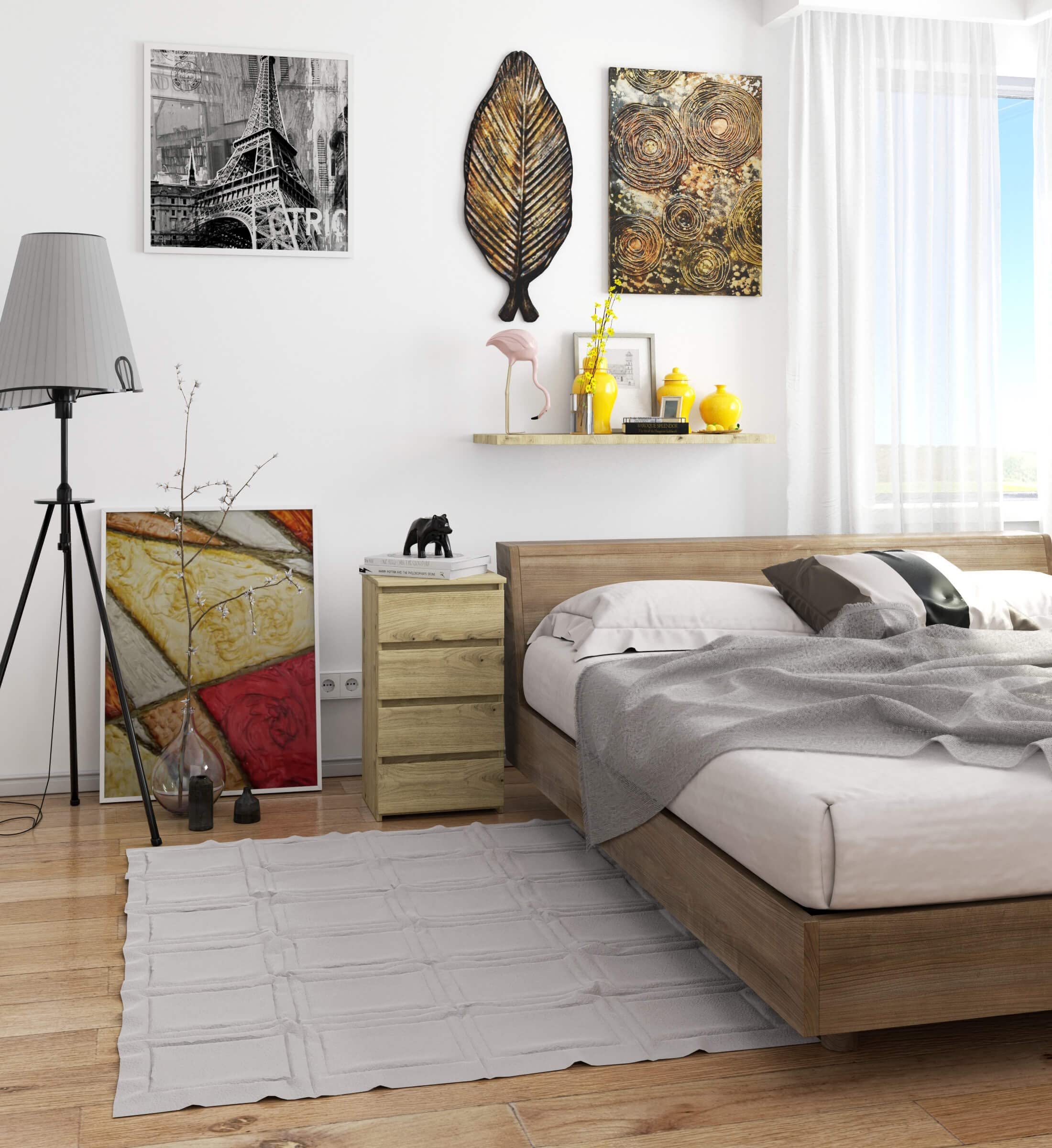 AKORD | Cajonero con 4 cajones | Cómoda Alta | Mueble Moderno para Sala de Estar, Comedor, Dormitorio, Entrada, baño | Armario Infantil | 35x40x74 cm | Roble Artisan