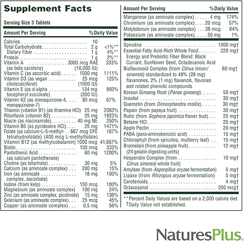 Miniatura 4 de NaturesPlus Source of Life - 180 tabletas, paquete de 3 - Suplemento multivitamínico y mineral - Apoya la energía natural y el bienestar general -