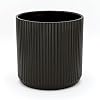 amazon basics 8 round ribbed ceramic planter - black