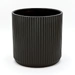 Amazon Basics Fluted Ceramic Planter, 8-Inch, White