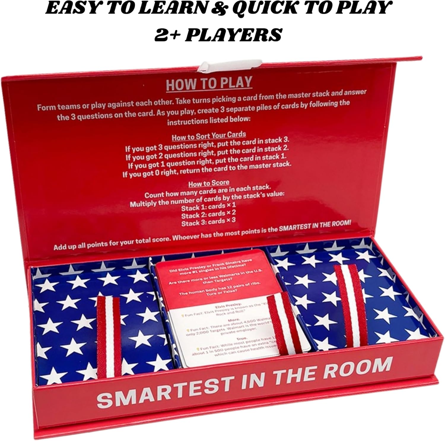 MACHERA Smartest in THE Room The More or Less Trivia Game for Adults & Families with 450 Fun Questions for Game Nights, Kids & Teens