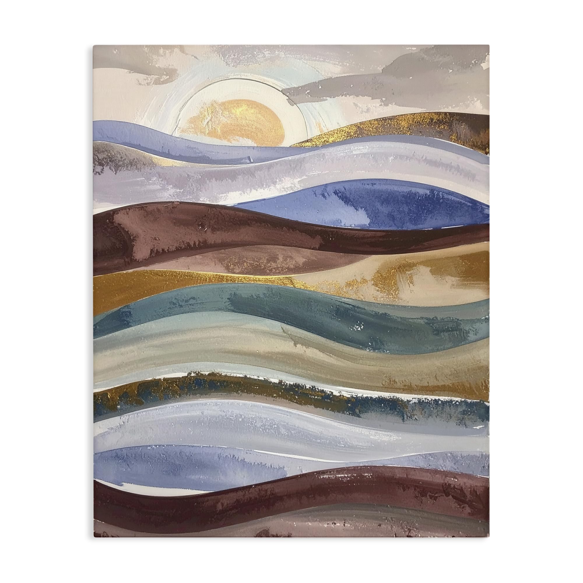 Abstract Ocean Flow Nautical, 16 x 20 Inch Canvas Wall Art