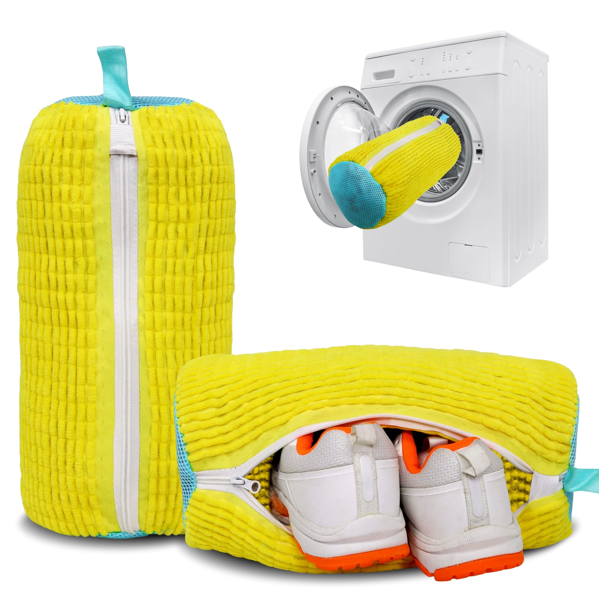acadia arts Shoe Washing Machine Bag: Laundry Shoe Bag for Washer and Dryer - 2pc Reusable Shoe Cleaning Bag for Sneaker Tennis Shoes Unstain Cleaner Kit (Yellow 2pcs)-picture-35
