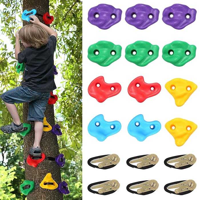 Buy WADEO 12 Ninja Tree Climbing Holds for Kids Climbing, Tree Climbing