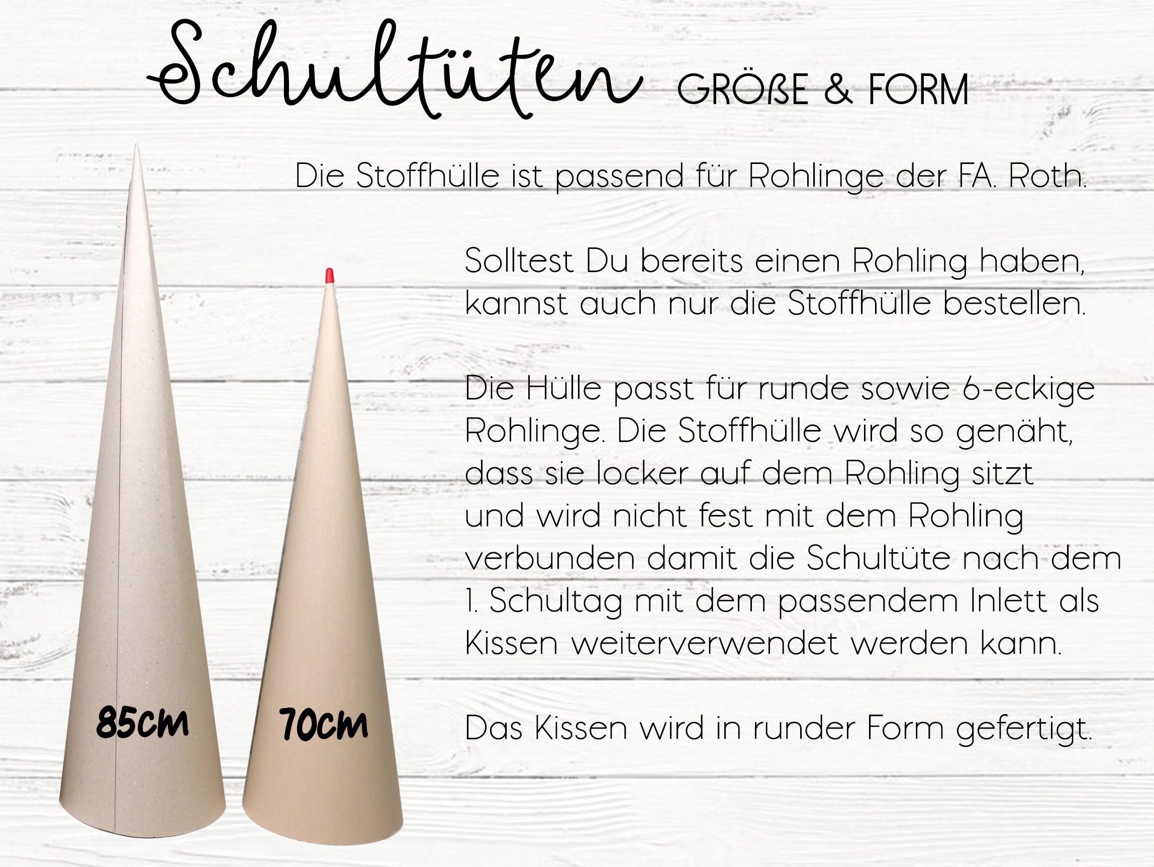 Schultüte aus Stoff flieder mit Name Fuchs Zuckertüte 70cm oder 85cm lila