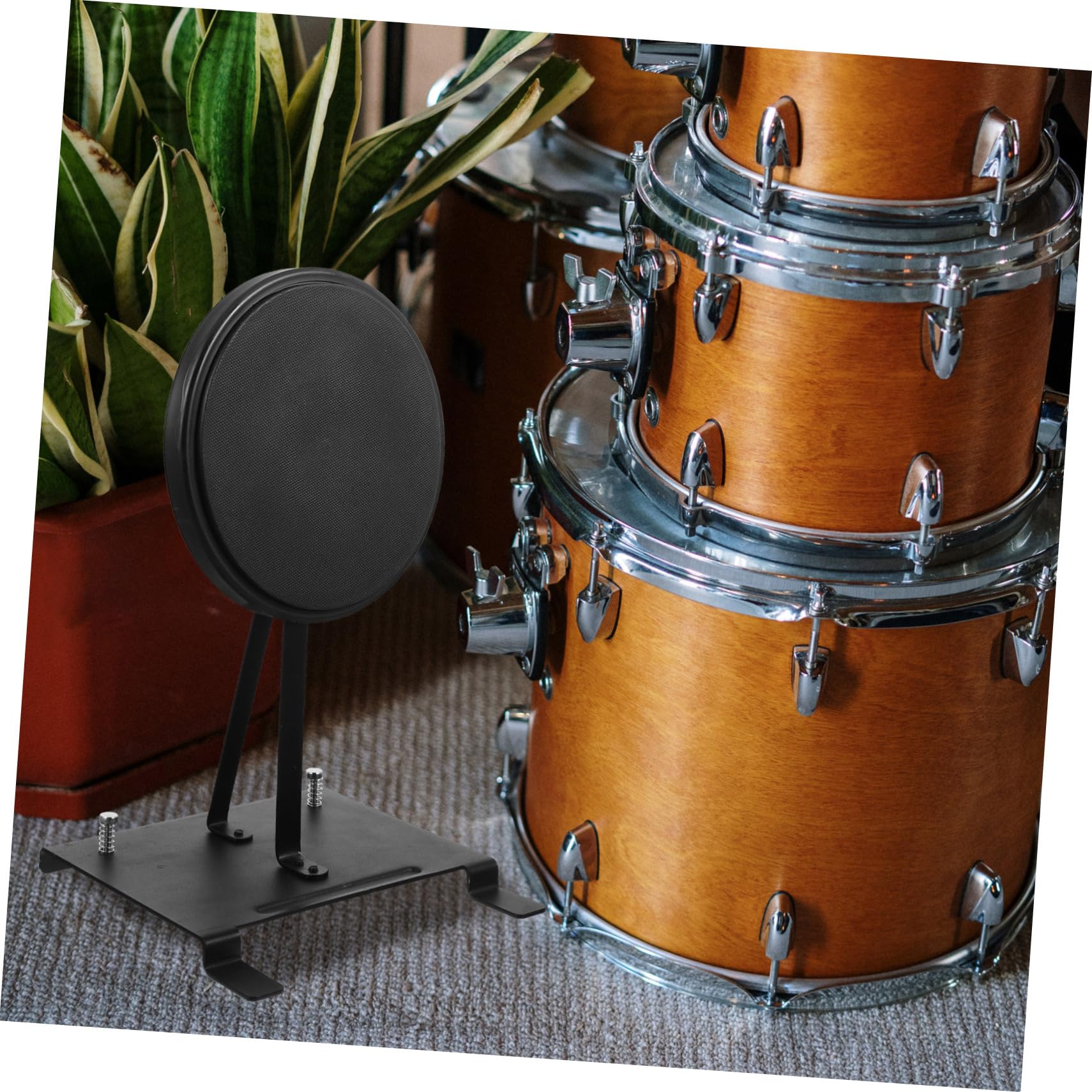 Didiseaon Pad D'entraînement pour Batterie Noire en Acier Portable Sourdine pour Pratique Quotidienne et Technique Double Pédale de Grosse Caisse Couleur Aléatoire