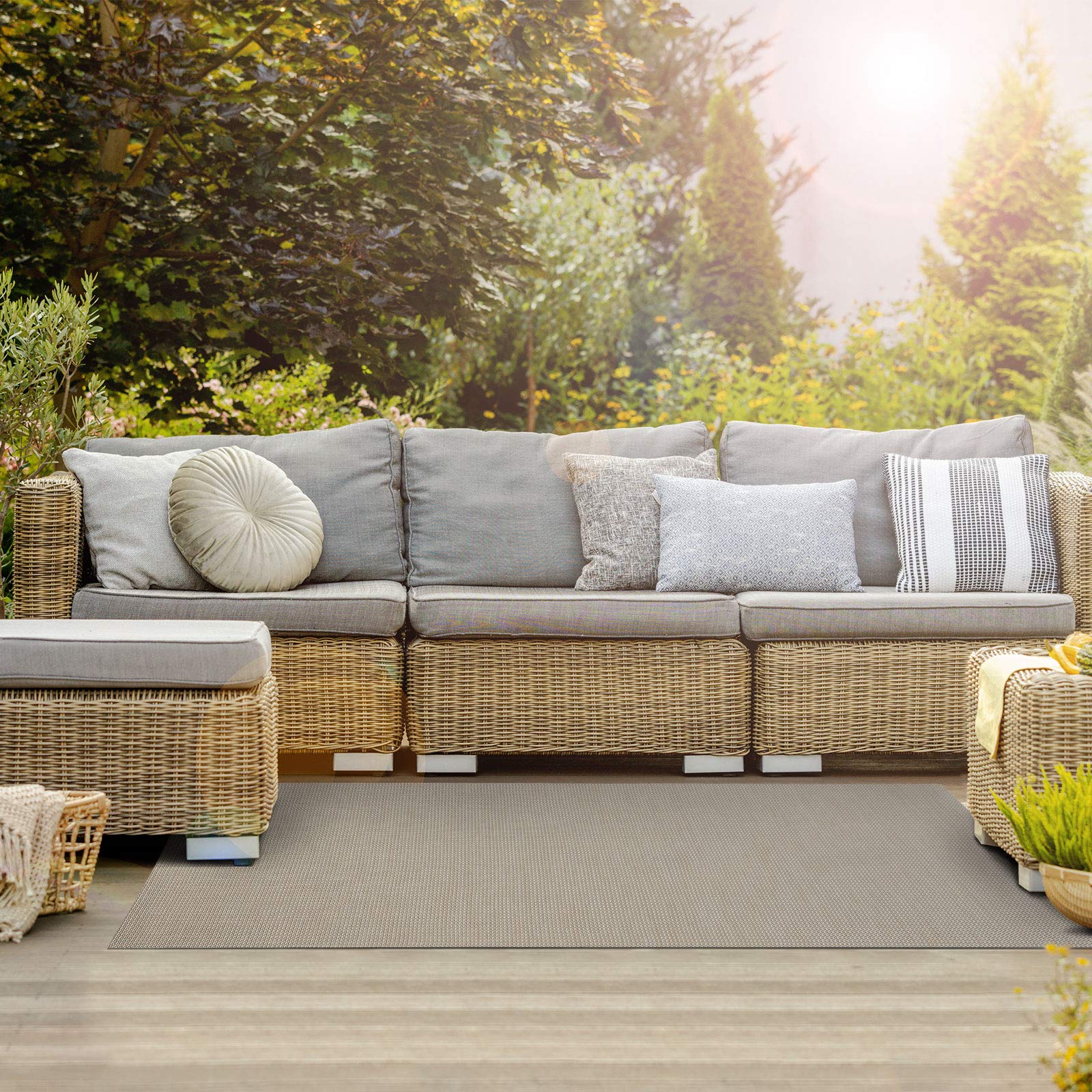 Tappeto per Esterni | Design Pavimento per Balcone, terrazzo o Giardino | passatoia o Articoli di Arredamento | Resistente alle intemperie e ad Alta Resistenza (60 x 100 cm, Naples)