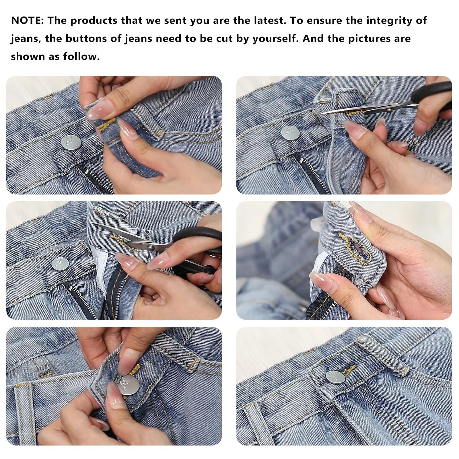 Jeans da Donna Eleganti a Gamba Larga in Tinta Unita con Una Delicata Balza