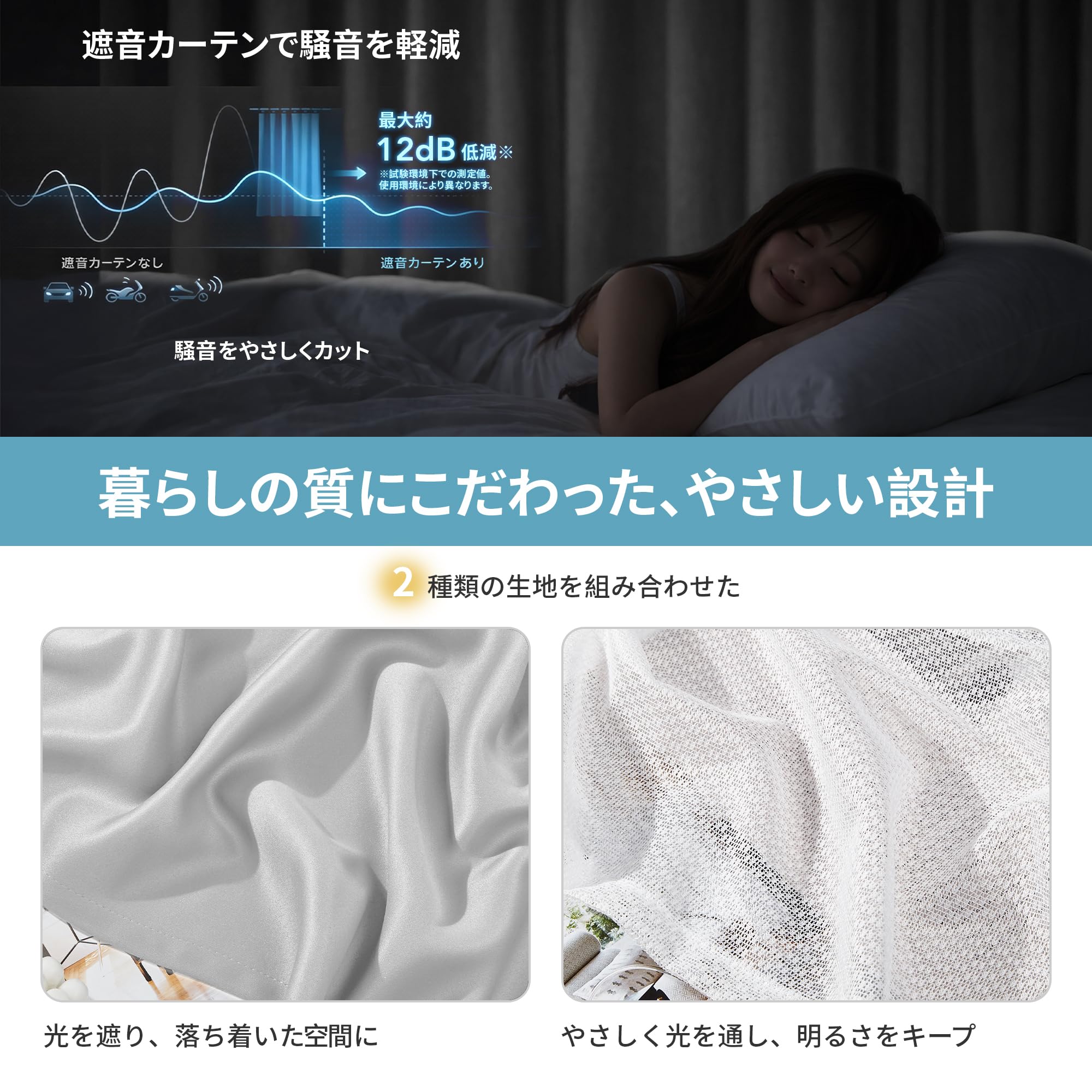 Amazon｜Deconovo カーテン 4枚組 遮光カーテン＋レースカーテン 4