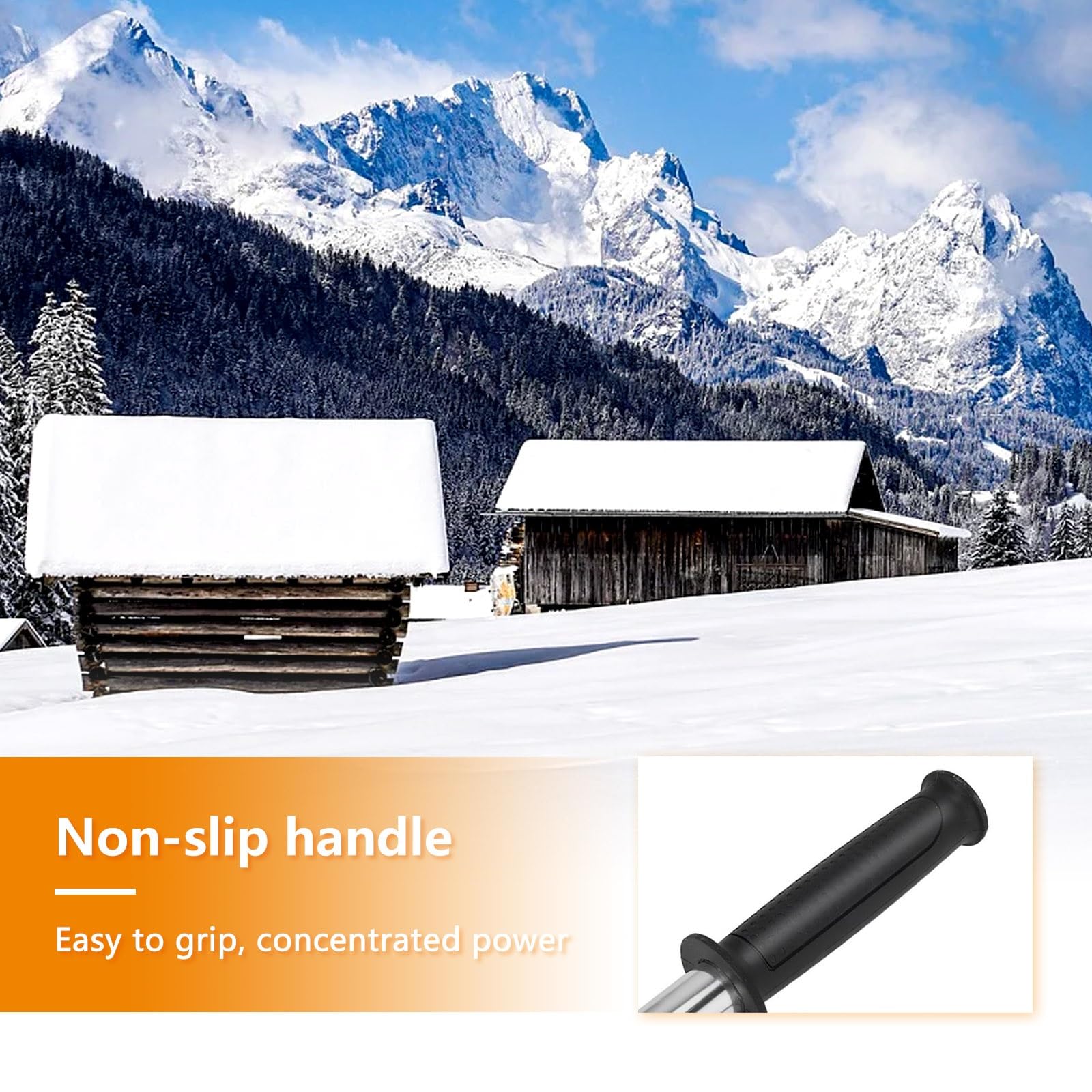 Râteau à neige pour toit, outil de déneigement extensible en aluminium avec roues, installation facile, connexion à bouton-poussoir à plusieurs étapes, parfait pour déneiger les toits
