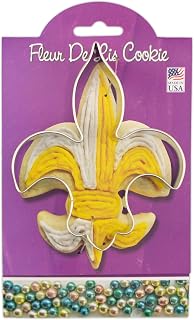 Ann Clark Fleur de Lis Cookie Cutter 4.75" with Recipe Card, Made in USA