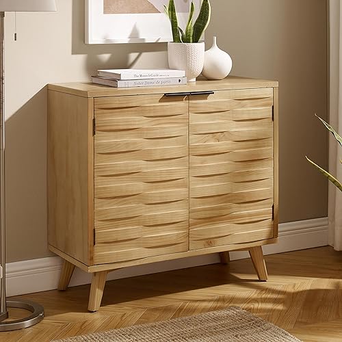 Art Leon Sideboard Buffet Cabinet, Modern Accent Cabinet with 2 Doors, Organizers and Storage Cabinet for Hallway, Entryway or Living Room