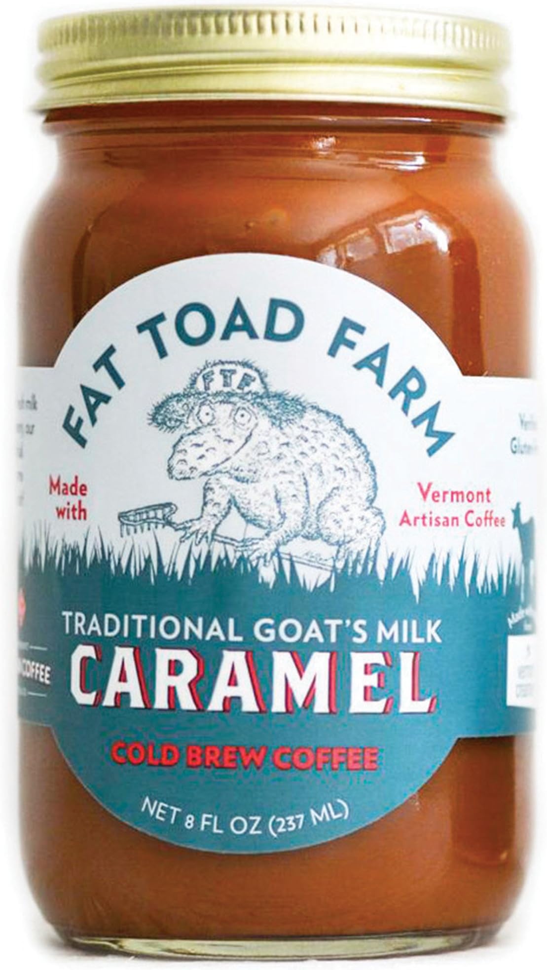 Fat Toad Farm Traditional Goat’s Milk Caramel Sauce, Cold Brew Coffee, 8fl oz Jar, Cajeta, Gluten Free Size-8oz