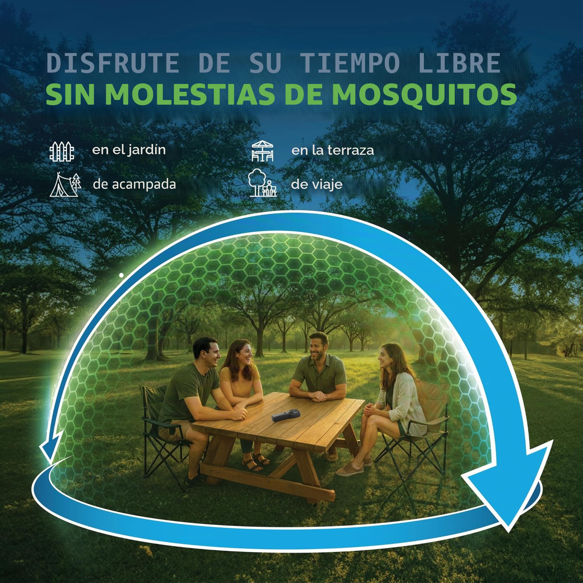THERMACELL - Difusor antimosquitos y Mosquitos, para Exteriores, jardín, terraza, inalámbrico, nómada, Zona de protección, 20 m², Efecto rápido, Inodoro, recargas no Incluidas, Color Blanco