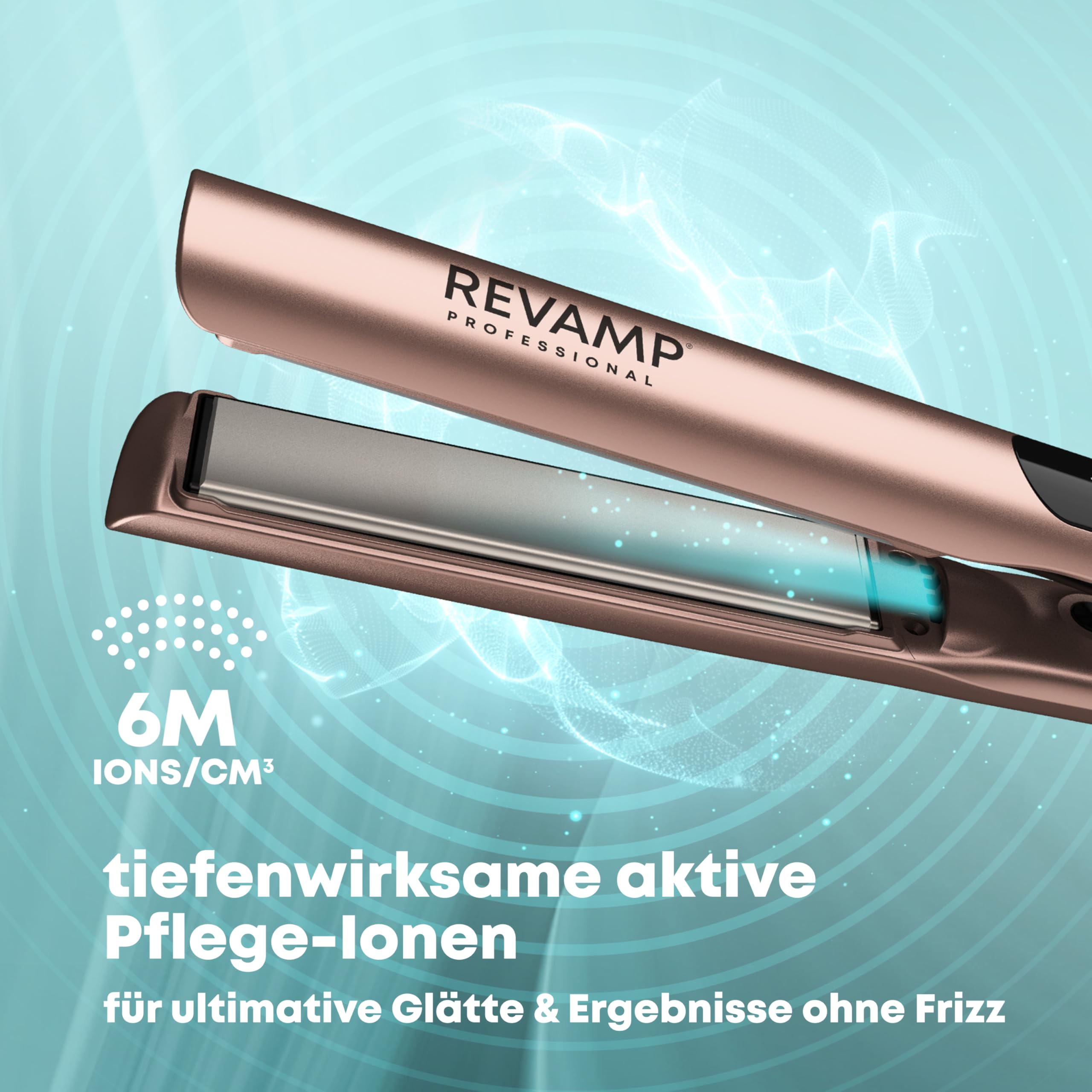 REVAMP Dynamic Radiance Ionen Glätteisen Keramik - Lange Platten | Straight & Style, One-Stroke-Styling, Geschwungenes Design, Wellen und Locken, Profi-Haarglätter