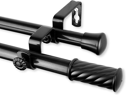 Rod Desyne Grip - Barra de cortina doble (0.4 in de diámetro)