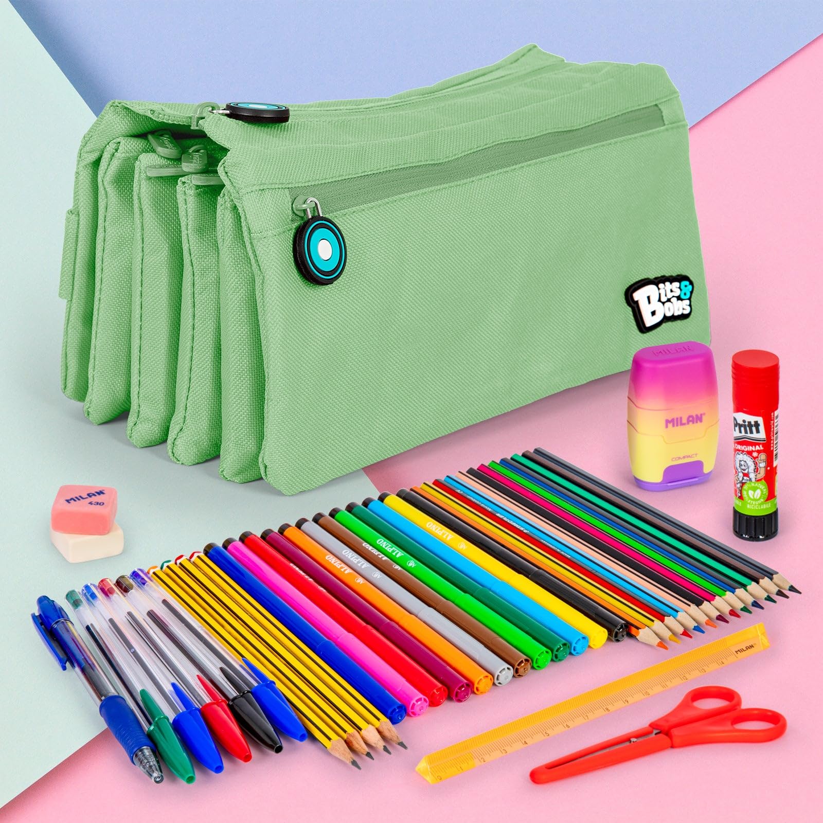 EcoPack - Pack Ahorro Completo de Material Escolar de Primeras Marcas para tu Estuche (ECO40)