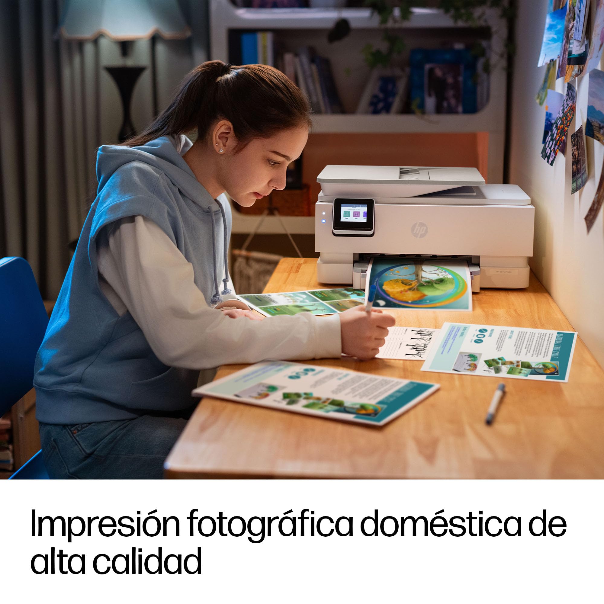 HP Envy Photo 7930, Impresora multifunción de inyección de Tinta A4 a Color, Wi-Fi Doble Banda, impresión automática a Doble Cara, ADF de 35 Hojas, Bandeja para Fotos, 6 Meses de Instant Ink