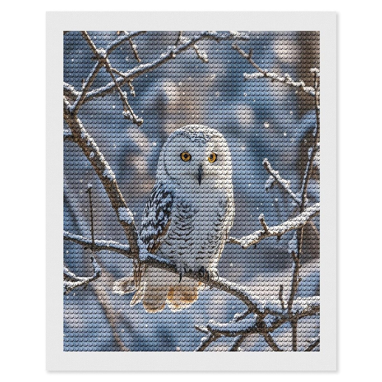 FekiLoot Winter White Owl Diamond Painting Kits for Adults Round Paint with Diamonds Pictures Gem Art Painting Kits Personalized Diamond Art Full Drill for Beginners Home Wall Decor