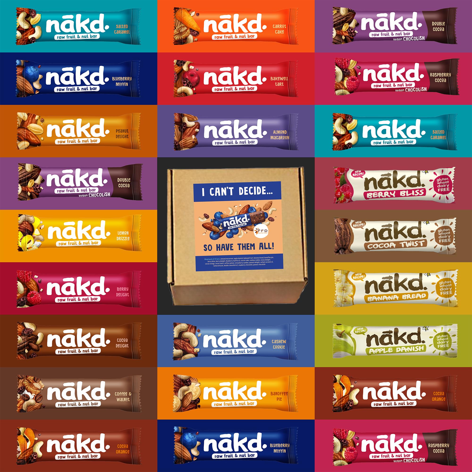 Buy Nakd Bars Multipack 24 Nakd Fruit And Nut Bars 24 x 3035g. y Snacks for Adults and