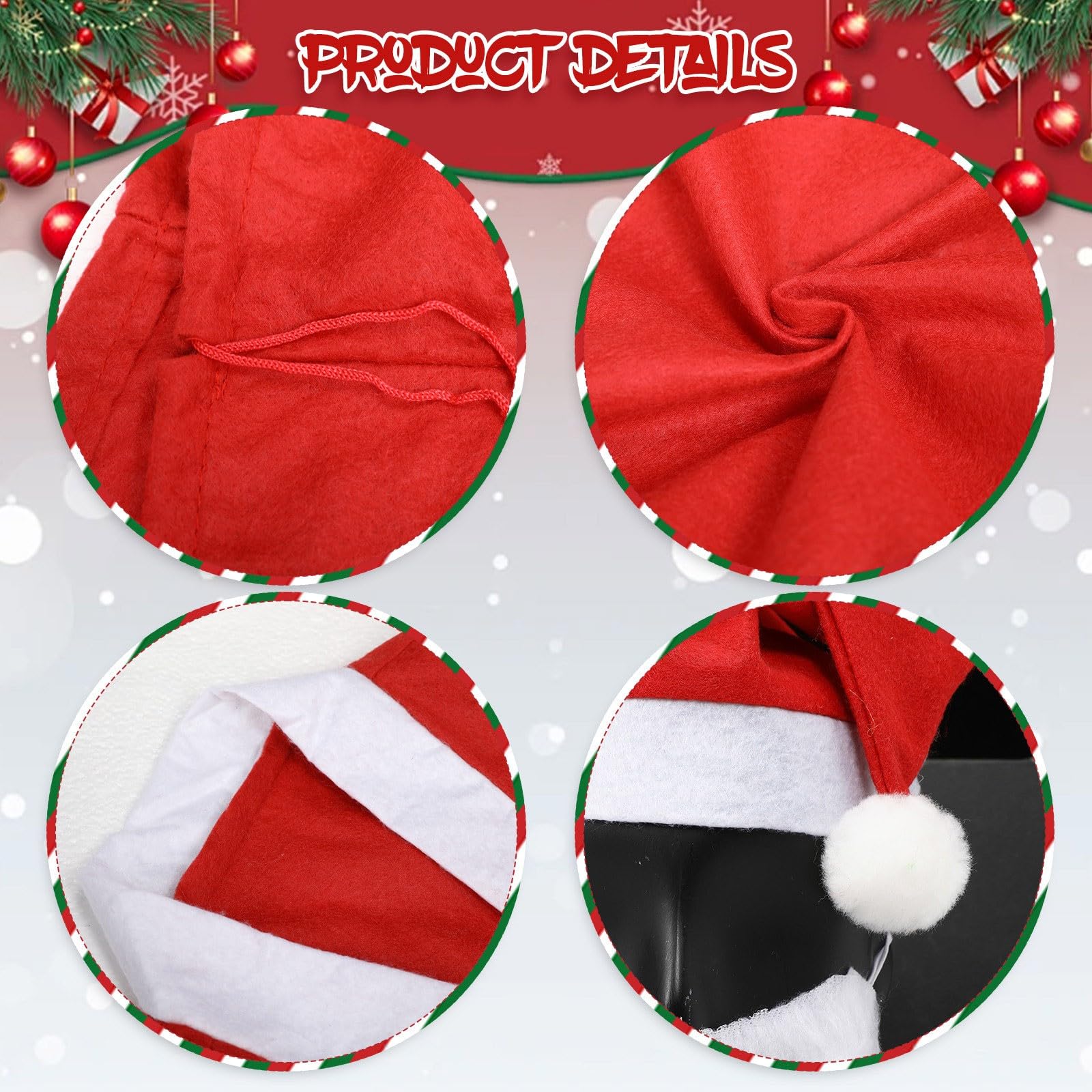 Generisch Costume da Babbo Natale per bambini con cappello, barba e cintura