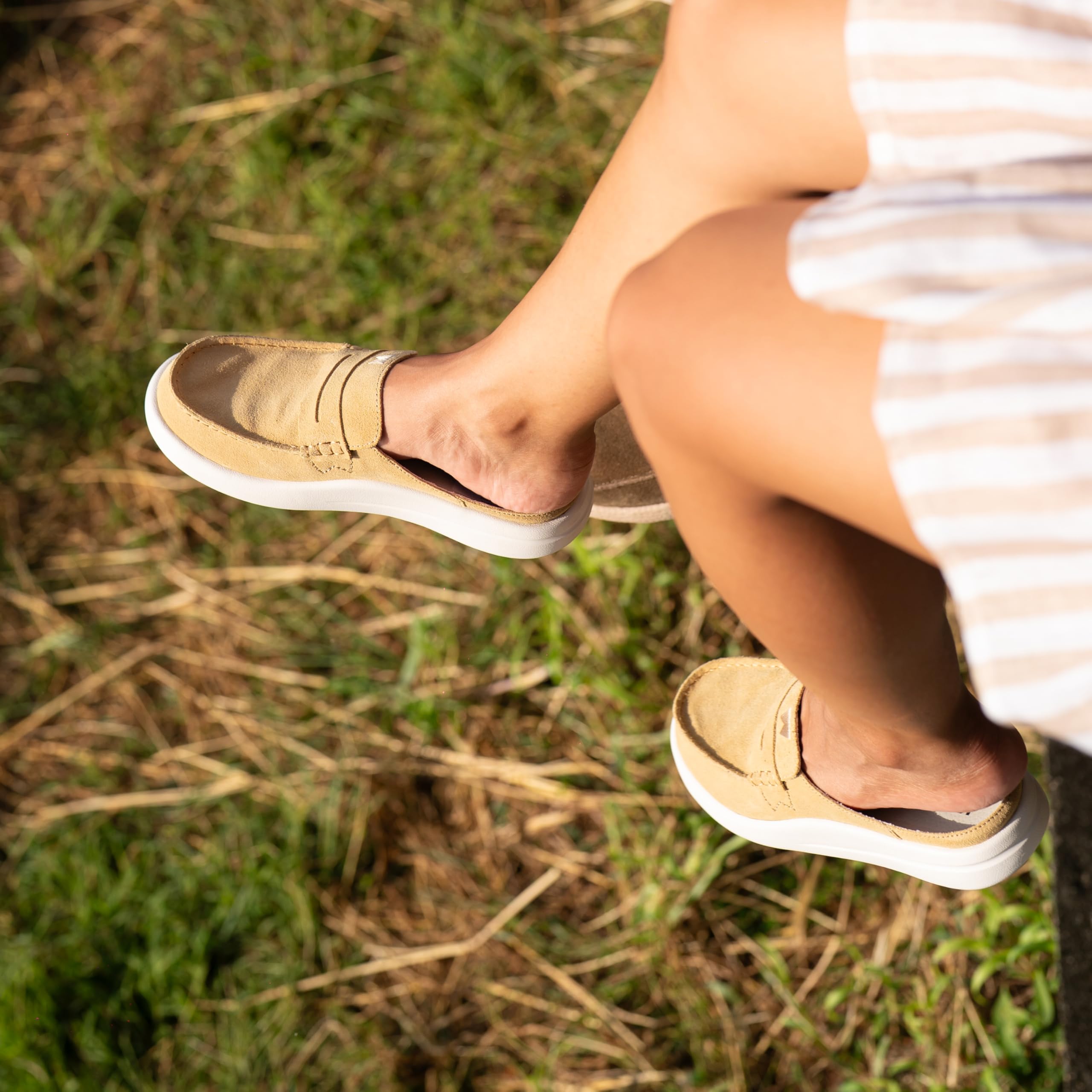 Kickback Frenchy para Mujer Penny Mule - Mocasin Slip On Women's Slider - Zapato Ligero de Ante - Plantilla de Piel Forrada de Espuma Confort - Zapatos Casuales de Verano