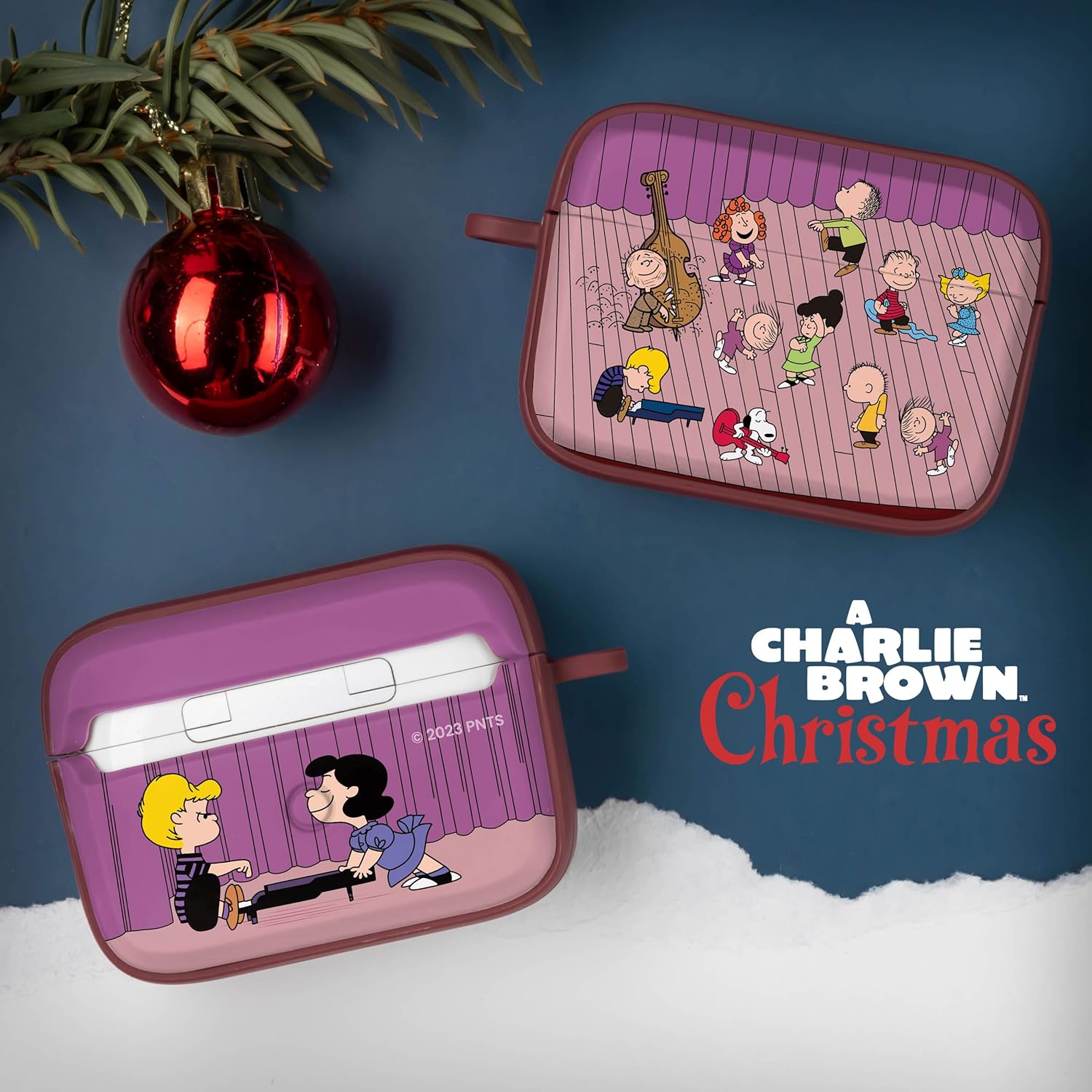 Peanuts Charlie Brown Christmas HD Case Cover Compatible with Apple AirPods Pro 1 & 2 (Dancing Scene)
