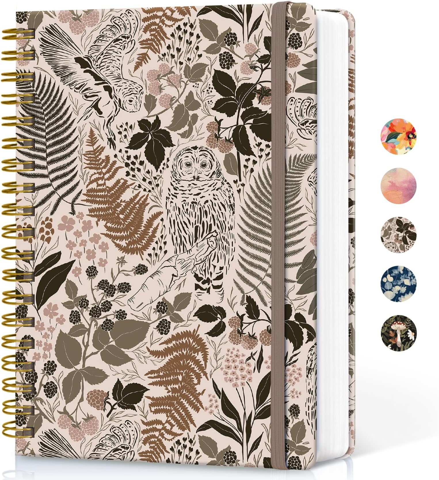 Lined Spiral Notebook Journal for Work, 300 Pages Thick B5 (7.1"x10") College Ruled Journal for Women & Writing, Hardcover Notebook for Note Taking, Perfect for Office Home School, Magical Forest