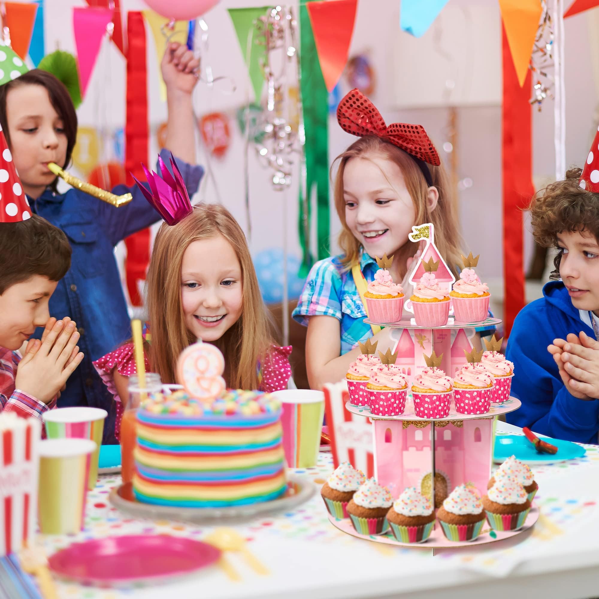 1 set Supporto per cupcake a 3 ripiani in cartone a tema, fornure