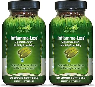 Irwin Naturals Inflamma-Less - 80 Softgels, Pack of 2 - Supports Comfort, Mobility & Flexibility