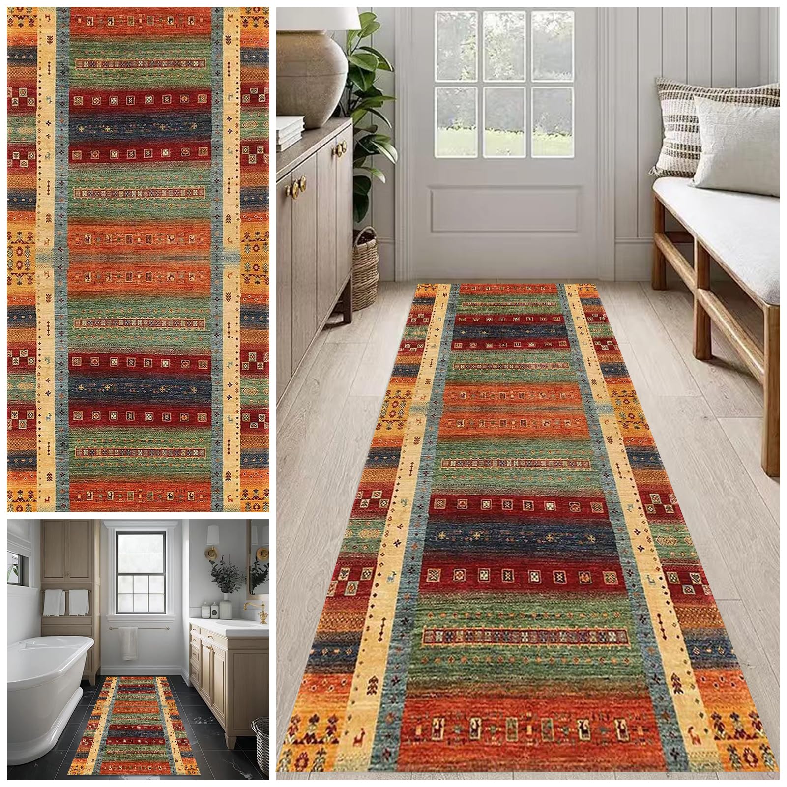 Dzaebji G Lon Carpet Runners For Hallways 60 X 220 Cm Non Slip Machine Washable Lon Kitchen Rugs Runners Runner Rugs For Hallway Narrow Ru Runner Carpet Runner For Entrance, Hall Hallways Livin Room