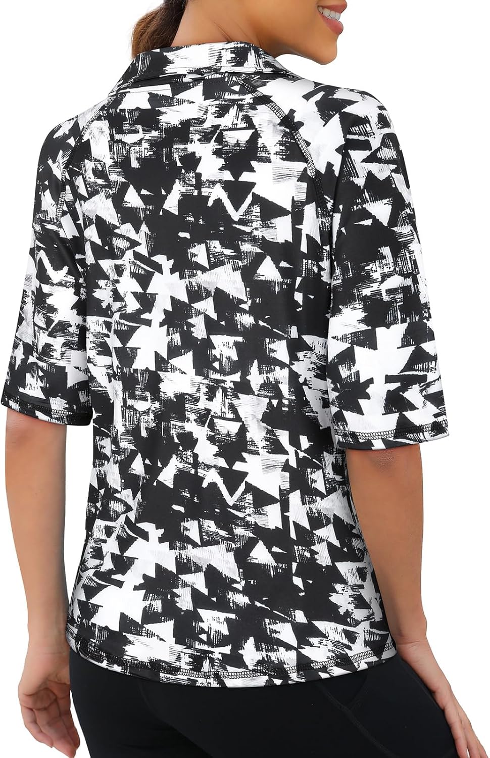 Viracy Half Sleeve Womens Golf Polo Shirts 1/4 Zip Up Moisture Wicking Running Workout Tops - Image 4