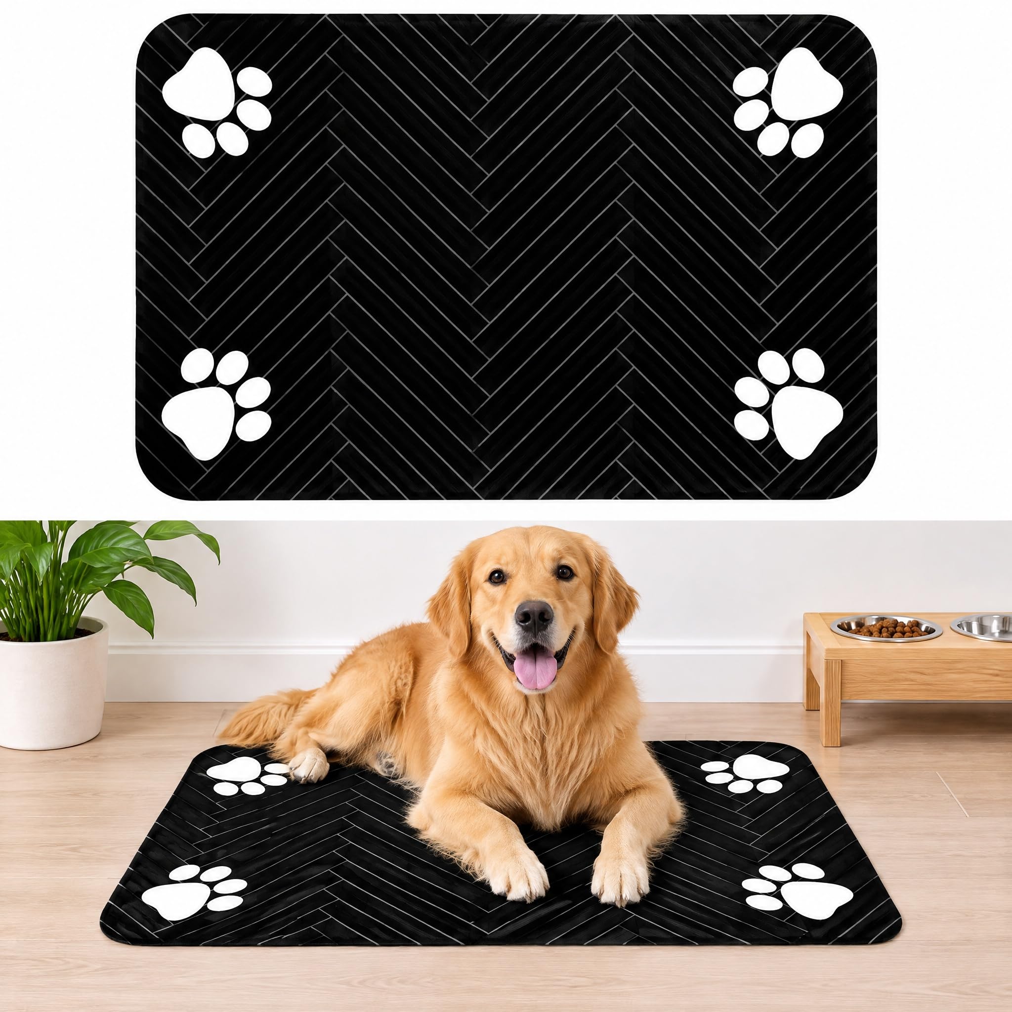 Dog Food Mat, Pet Feeding Mats Non Slip Pet Placemat (50x30cm)