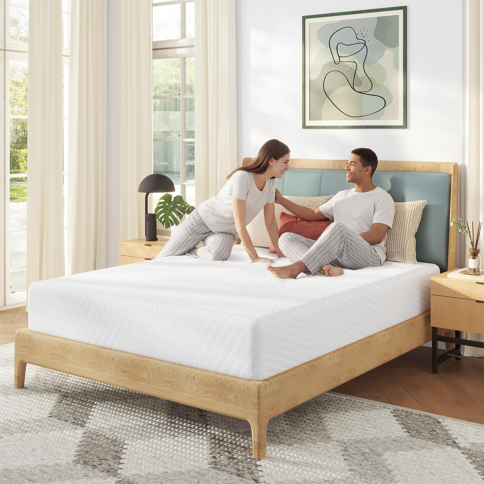 MLILY Queen Mattress in a Box, 12 inch Mattresses for Platform Bed Double Size Daybed, Green Tea Memory Foam Mattress for Cool Sleep & Pressure Relief